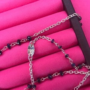 Blue Sapphire Sterling Silver Necklace 13cts